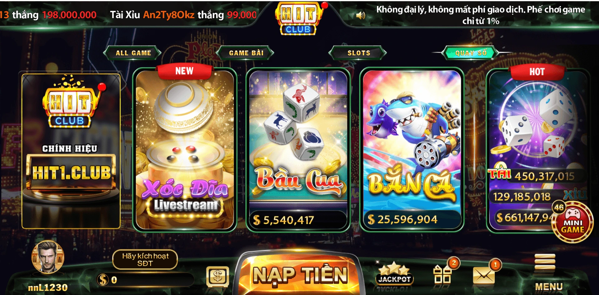 Sản phẩm đa dạng và hấp dẫn trên game bài HitClub